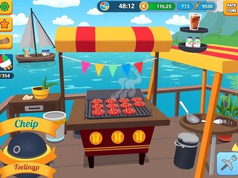 Oceanfront BBQ Bash cooking interface